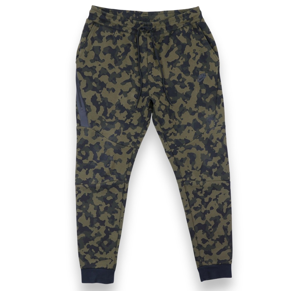 Nike Sportswear Tech Fleece Camo Jogger Pants Mens Large Green CJ5981-222